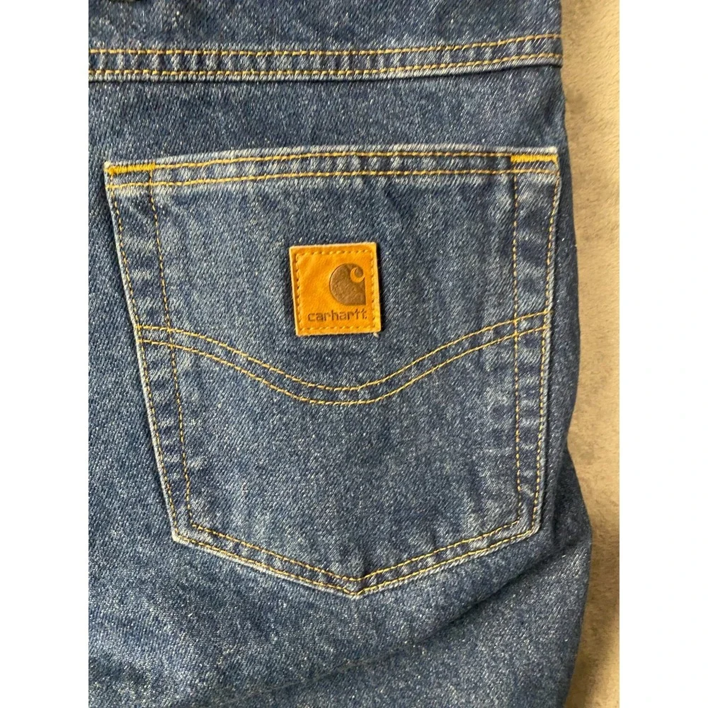 Carhartt Men's Jeans 50x30 Blue B160 DST Relaxed Fit Workwear Denim